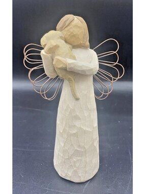 Willow Tree Angel of Friendship Girl Dog Resin Figurine 1999 Minimalist Rustic